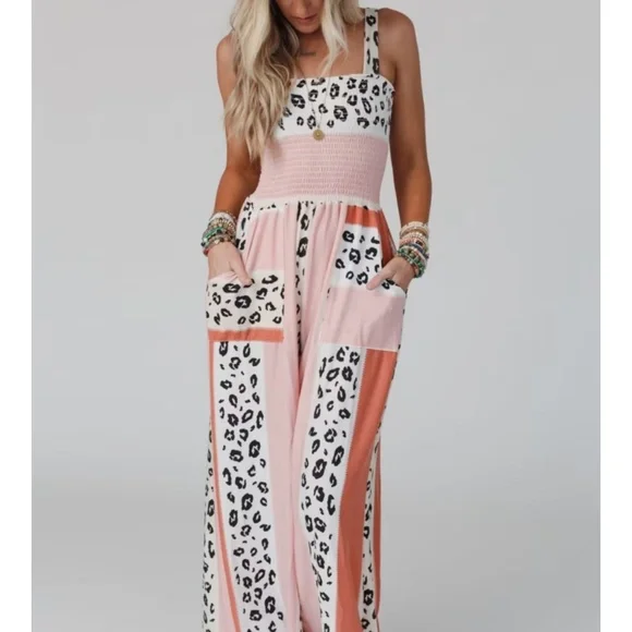 NWOT SERENDIPITY ANIMAL PRINT JUMPSUIT Size L - Picture 5 of 13
